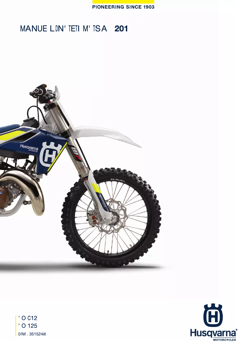 Page 1 de la notice Manuel utilisateur Husqvarna TC 125 (2016)