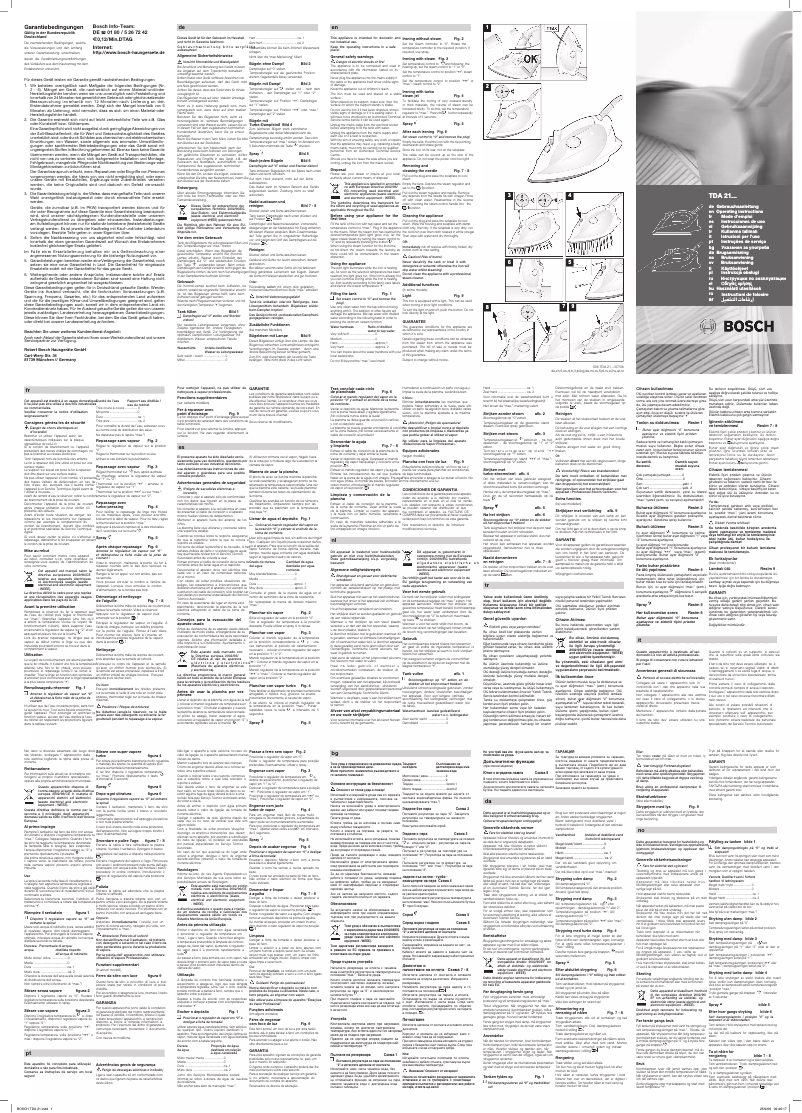 Page 1 de la notice Manuel utilisateur Bosch TDA 2191