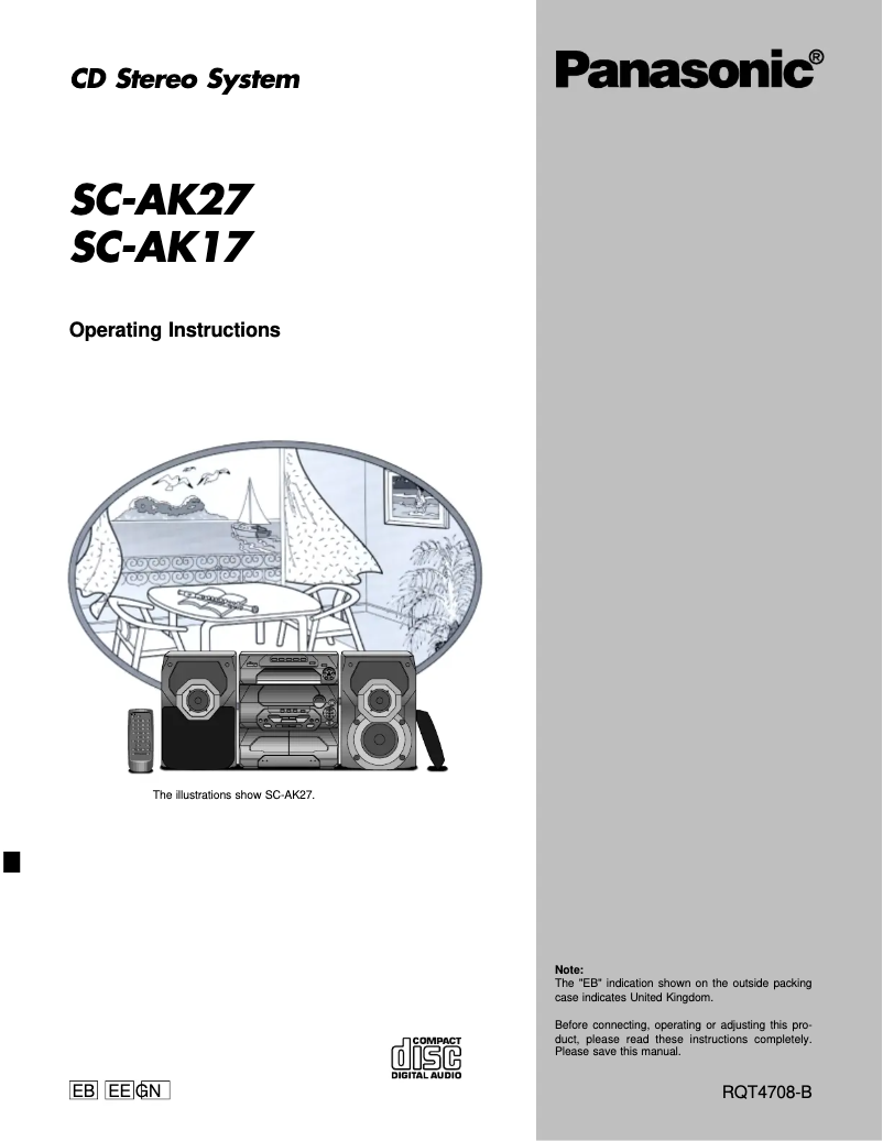 Page n°1 - Manuel utilisateur Panasonic SC-AK17