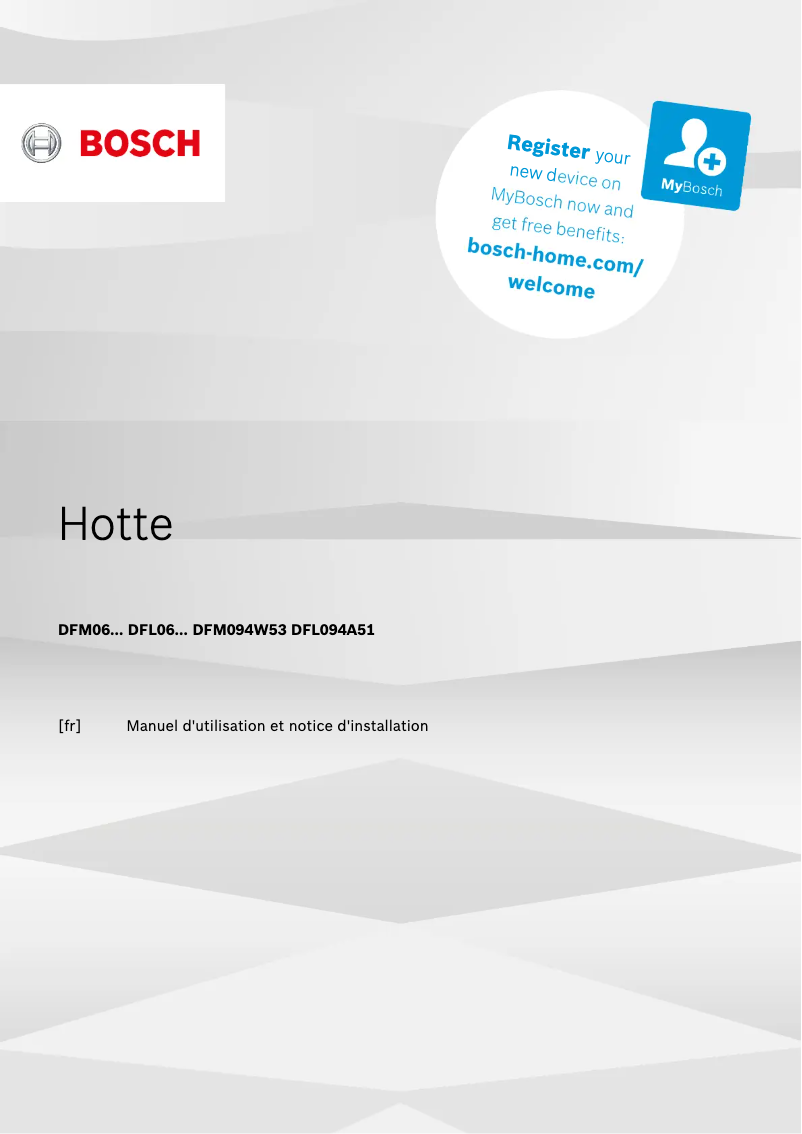 Page 1 de la notice Manuel utilisateur Bosch DFL063W56