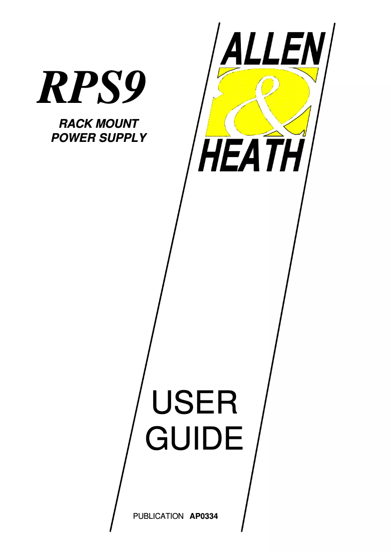 Image de la première page du manuel de l'appareil RPS9