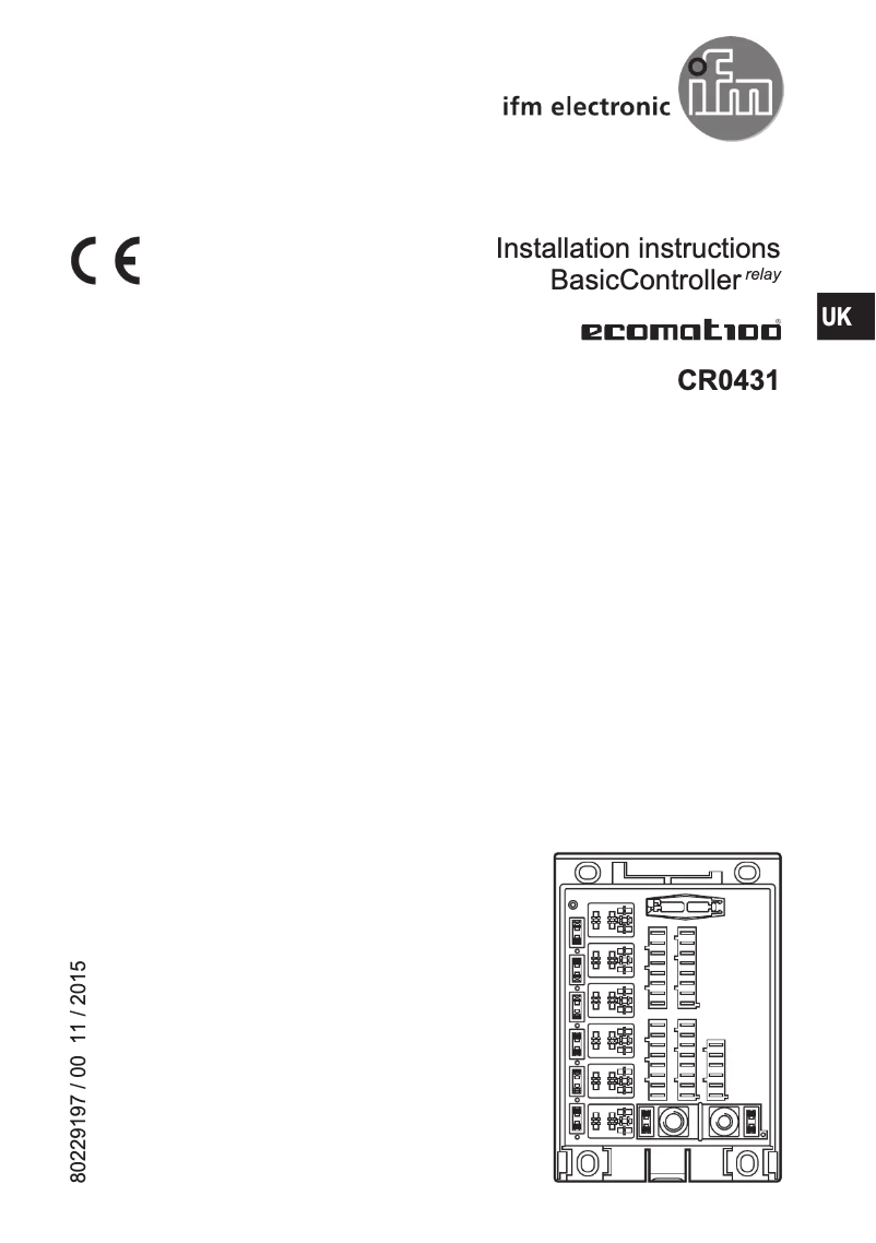 Page n°1 - Manuel utilisateur IFM CR0431
