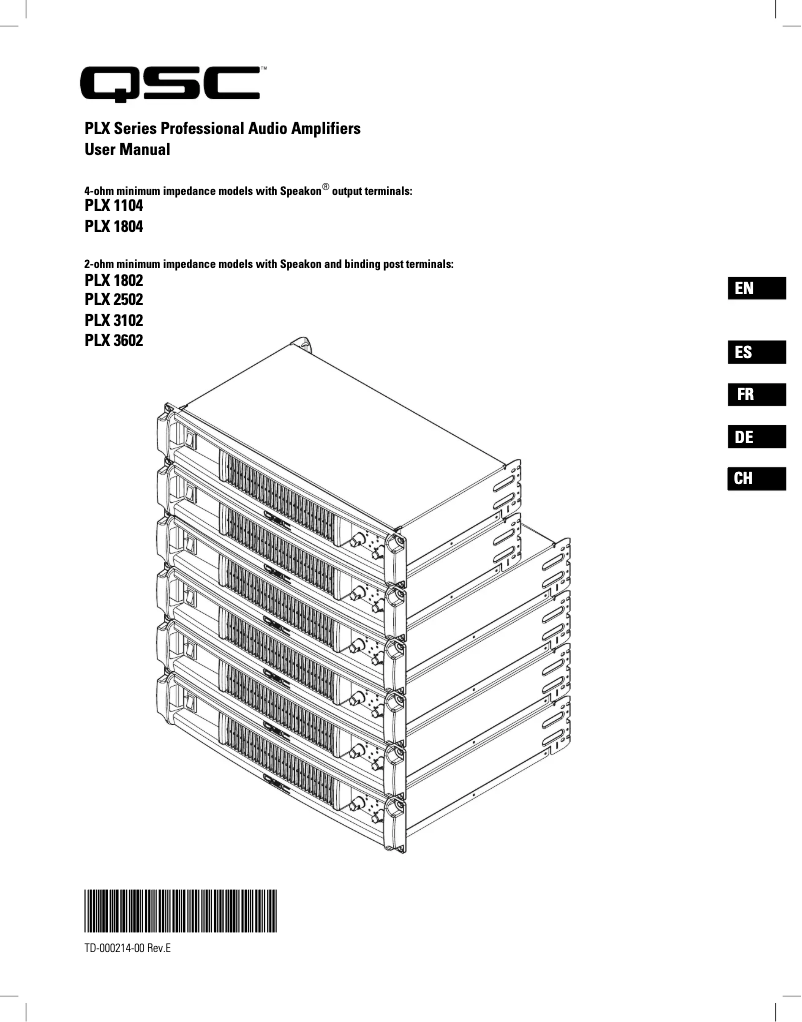 Page 1 de la notice Mode d'emploi QSC PLX1802