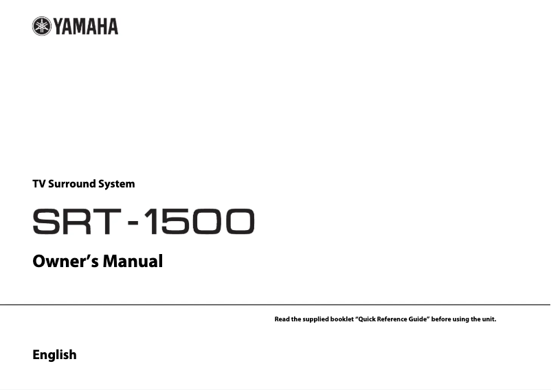 Page 1 de la notice Manuel utilisateur Yamaha MusicCast SRT-1500