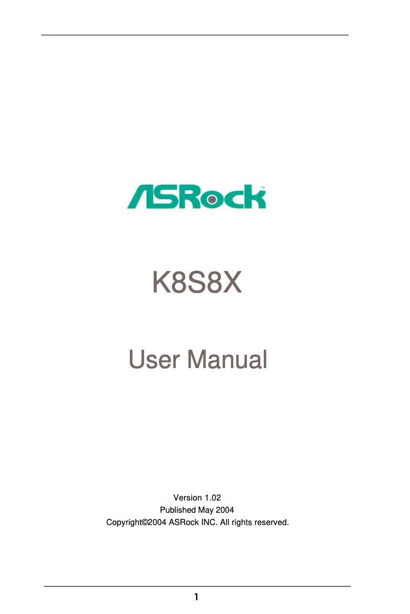 Imagen de la primera página del manual del dispositivo K8S8X