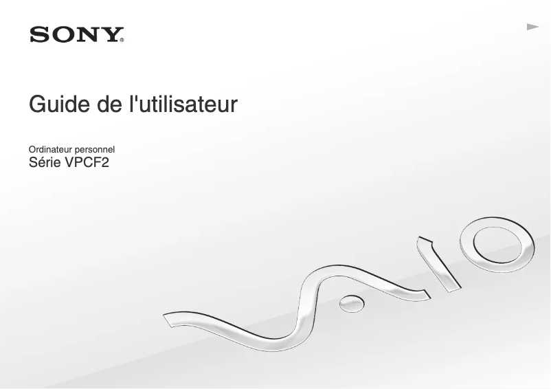 Page 1 de la notice Manuel utilisateur Sony Vaio VPCF245