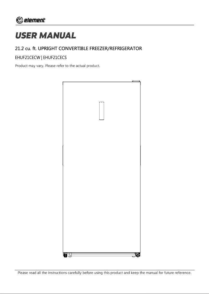 Page 1 de la notice Manuel utilisateur Element EHUF21CECS