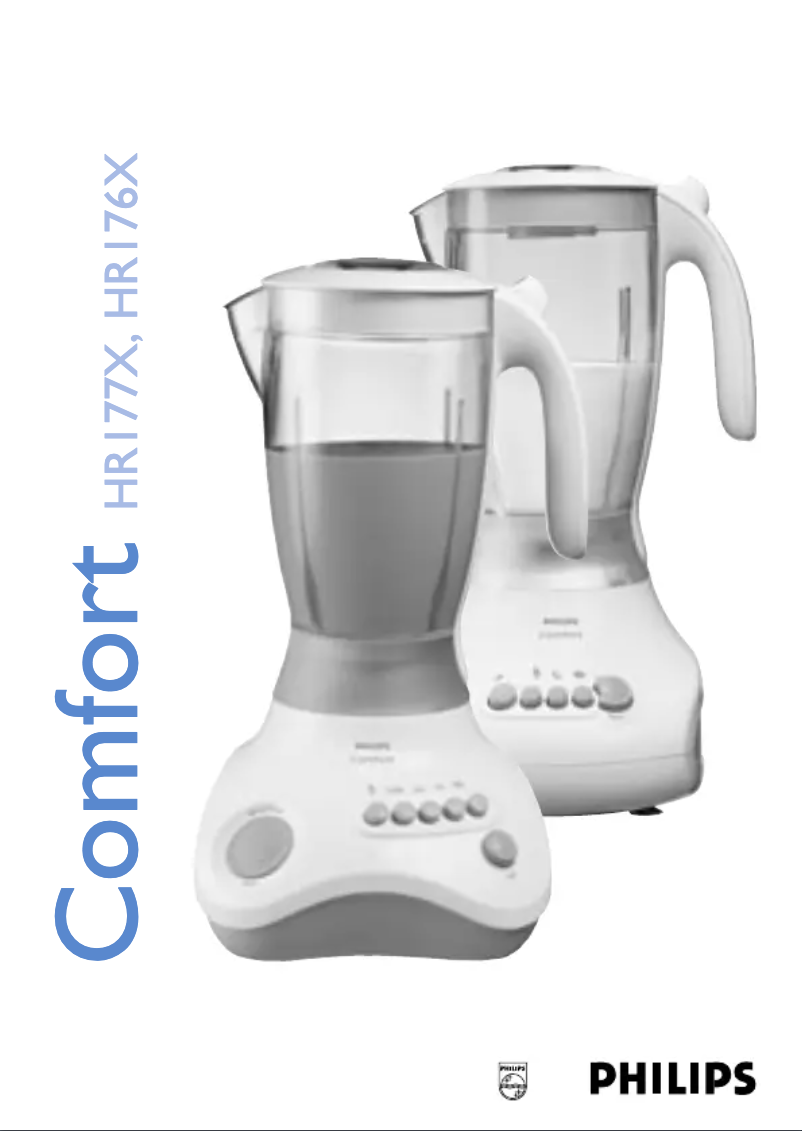 Page 1 de la notice Manuel utilisateur Philips HR1760