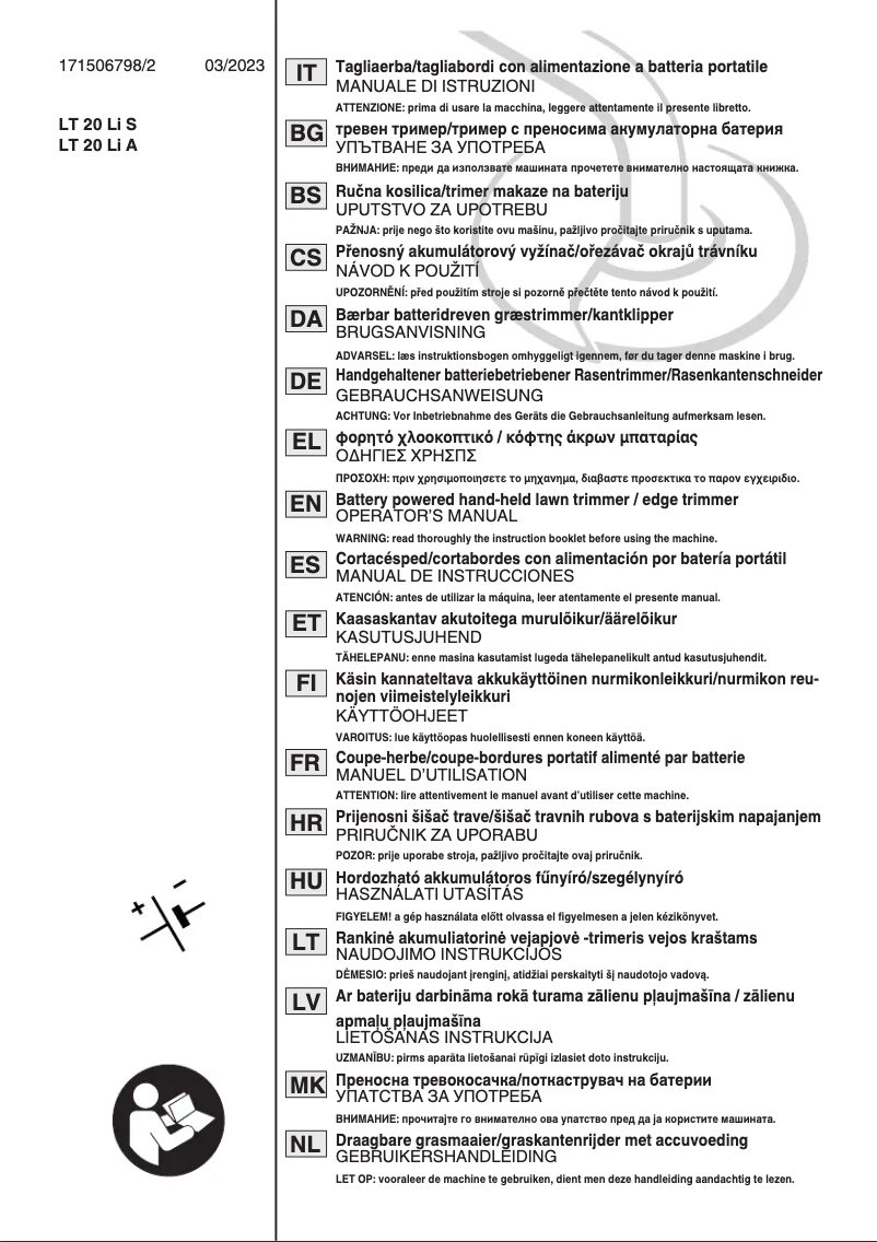 Page n°1 - Manuel utilisateur Stiga GT 100e Kit
