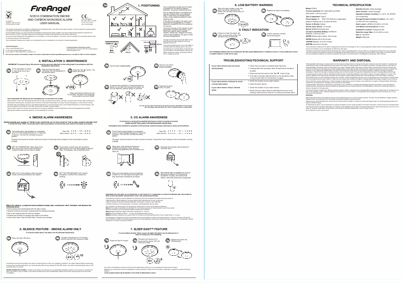 Page n°1 - Manuel utilisateur FireAngel SCB10-R