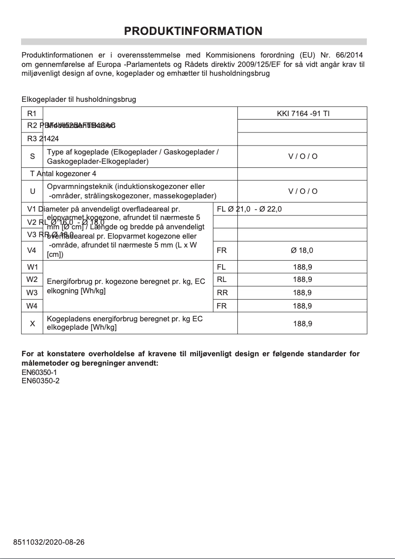 Página 1 del manual Etiqueta energética Gram KKI 7164-91 TI