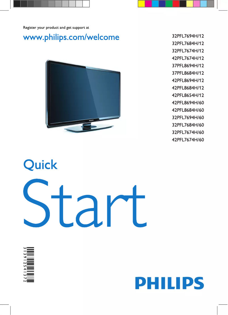 Page 1 de la notice Guide de démarrage rapide Philips 32PFL7694H
