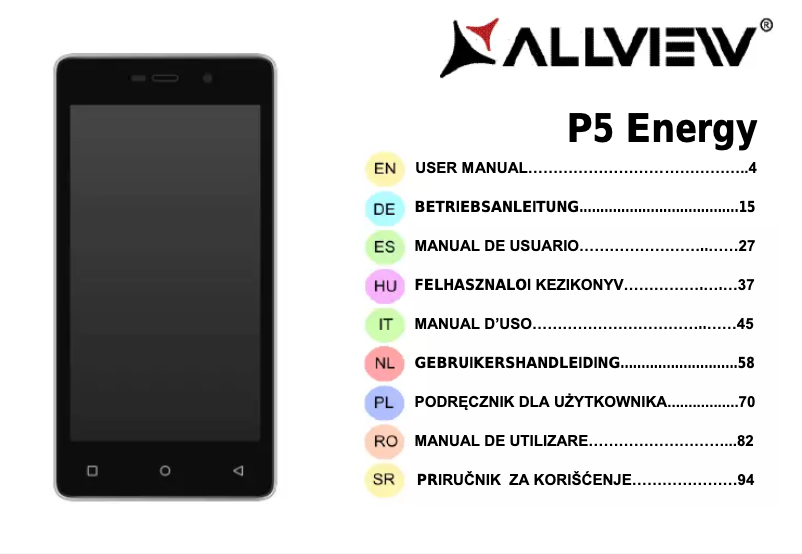 Image de la première page du manuel de l'appareil P5 Energy