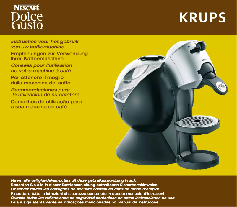 Image de la première page du manuel de l'appareil Nescafé Dolce Gusto Melody