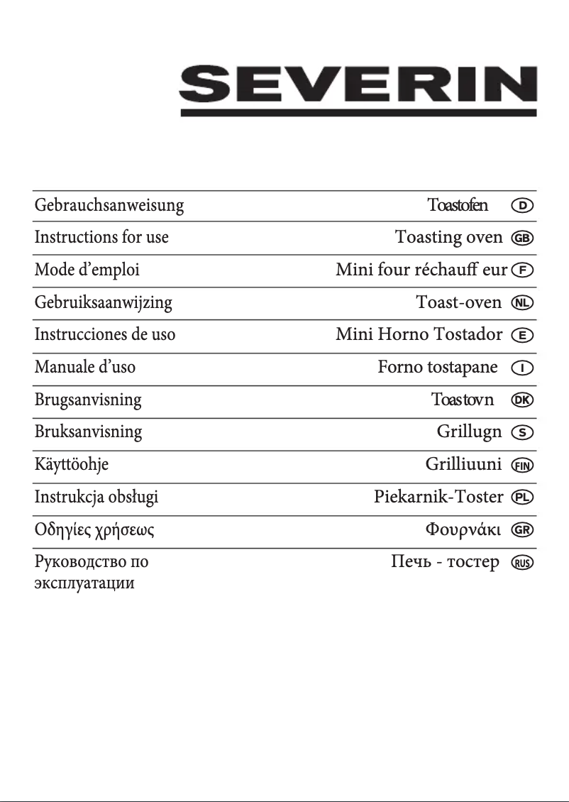 Page 1 de la notice Manuel utilisateur Severin TO 2037