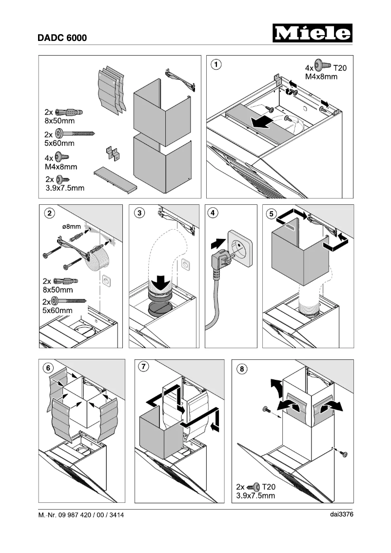 Page 1 de la notice Manuel utilisateur Miele DADC 6000 BRWS