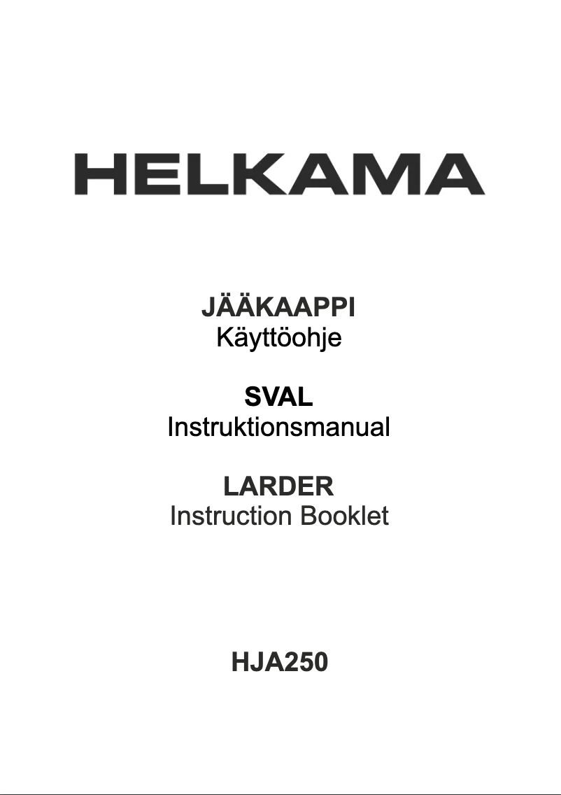 Page 1 de la notice Manuel utilisateur Helkama HJA250