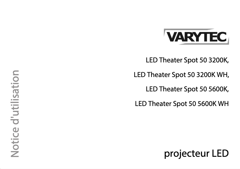 Page n°1 - Manuel utilisateur Varytec LED Theater Spot 50 3200K WH