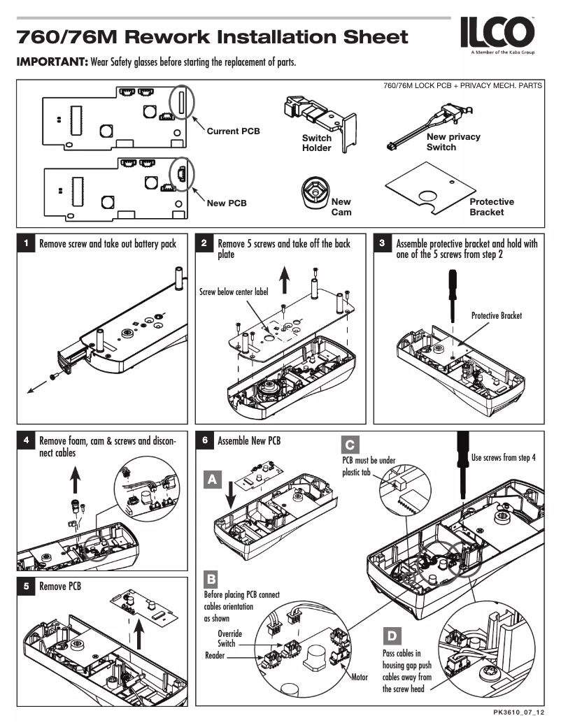 Page 1 de la notice Manuel utilisateur Dormakaba 760/76M