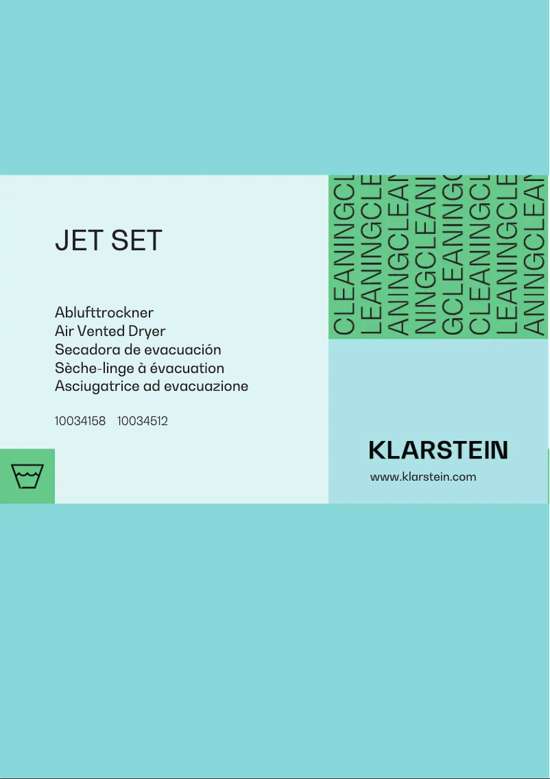 Page n°1 - Manuel utilisateur Klarstein Jet Set
