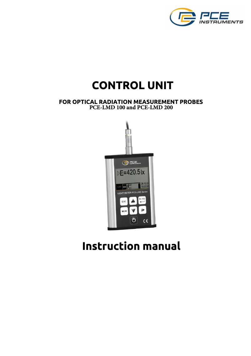 Page 1 de la notice Manuel utilisateur PCE Instruments PCE-LMD 200