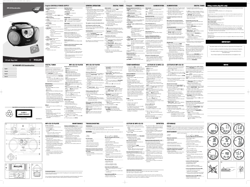 Page n°1 - Manuel utilisateur Philips AZ3038