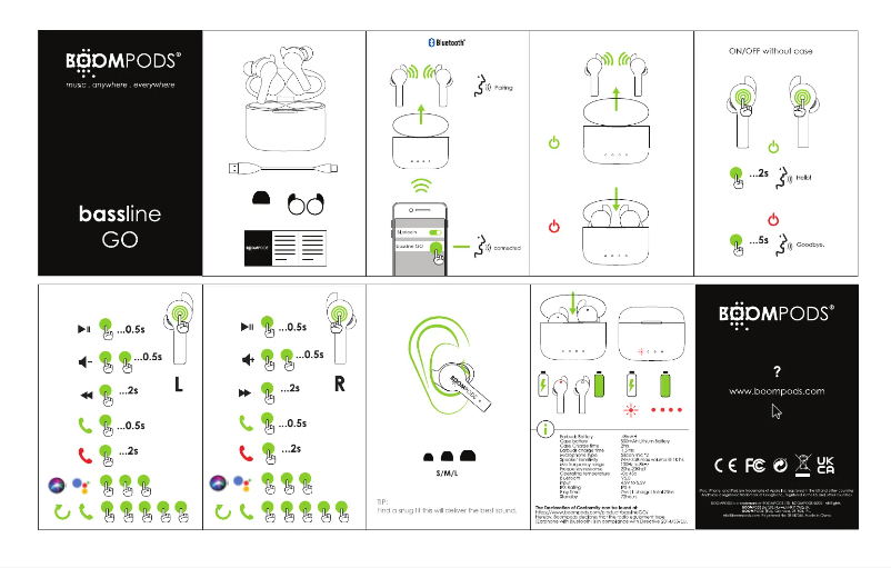 Page n°1 - Manuel utilisateur Boompods Bassline GO