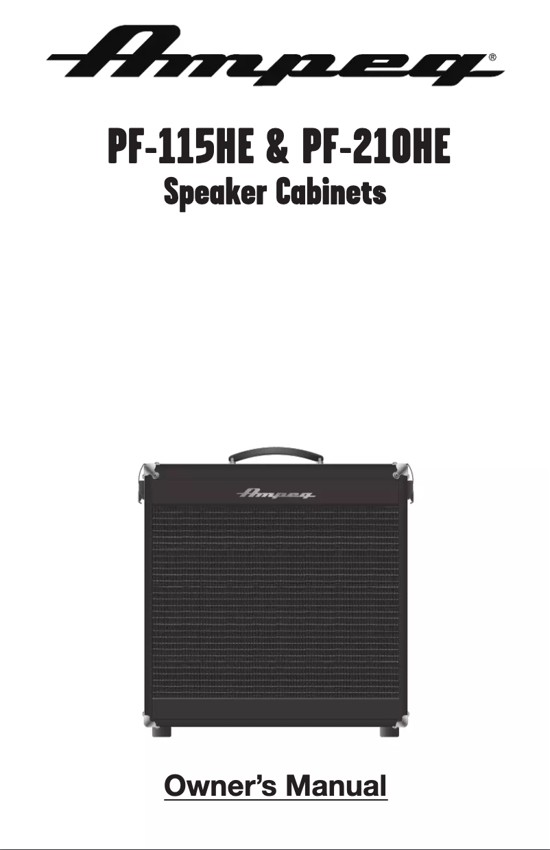 Page 1 de la notice Manuel utilisateur Ampeg PF-115HE