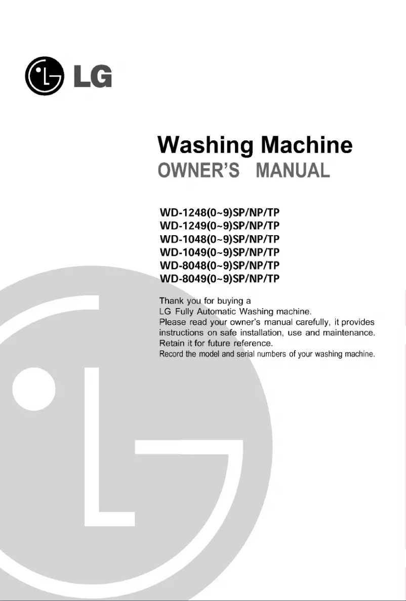 Image de la première page du manuel de l'appareil WD-12480NP