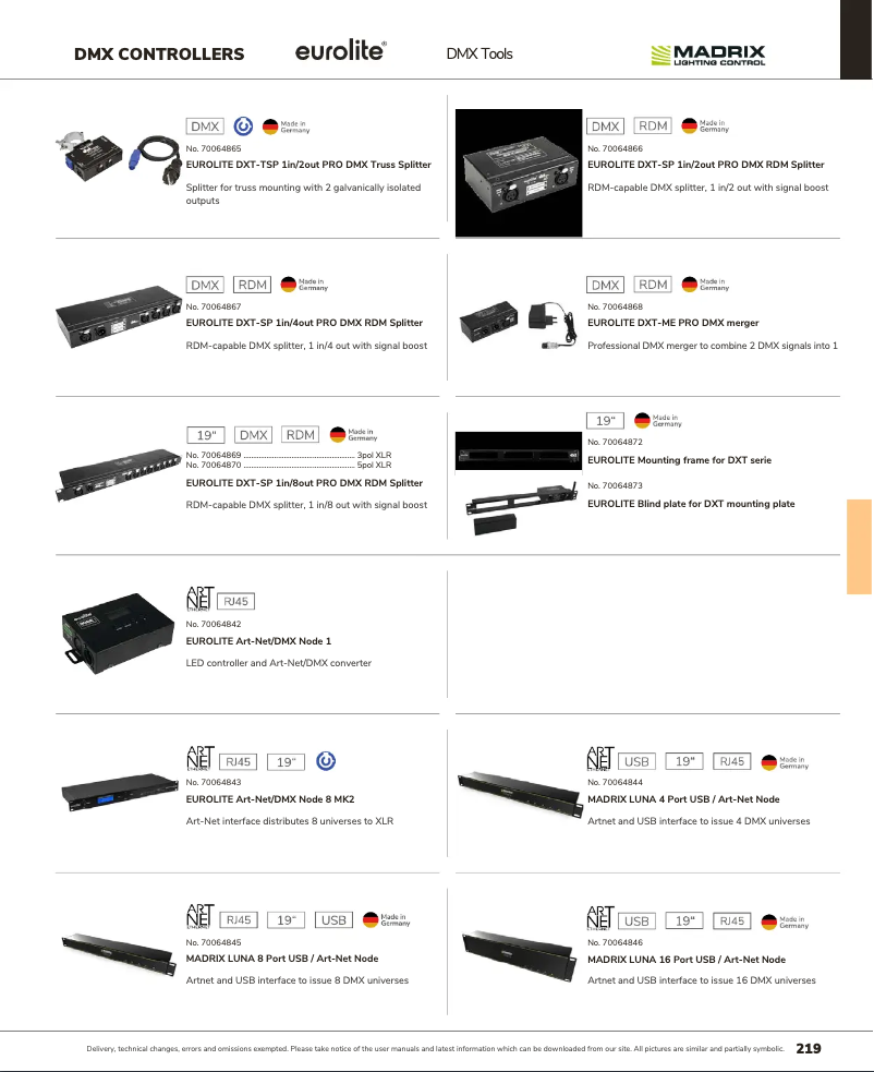 Page 1 de la notice Catalogue Eurolite DXT-ME PRO