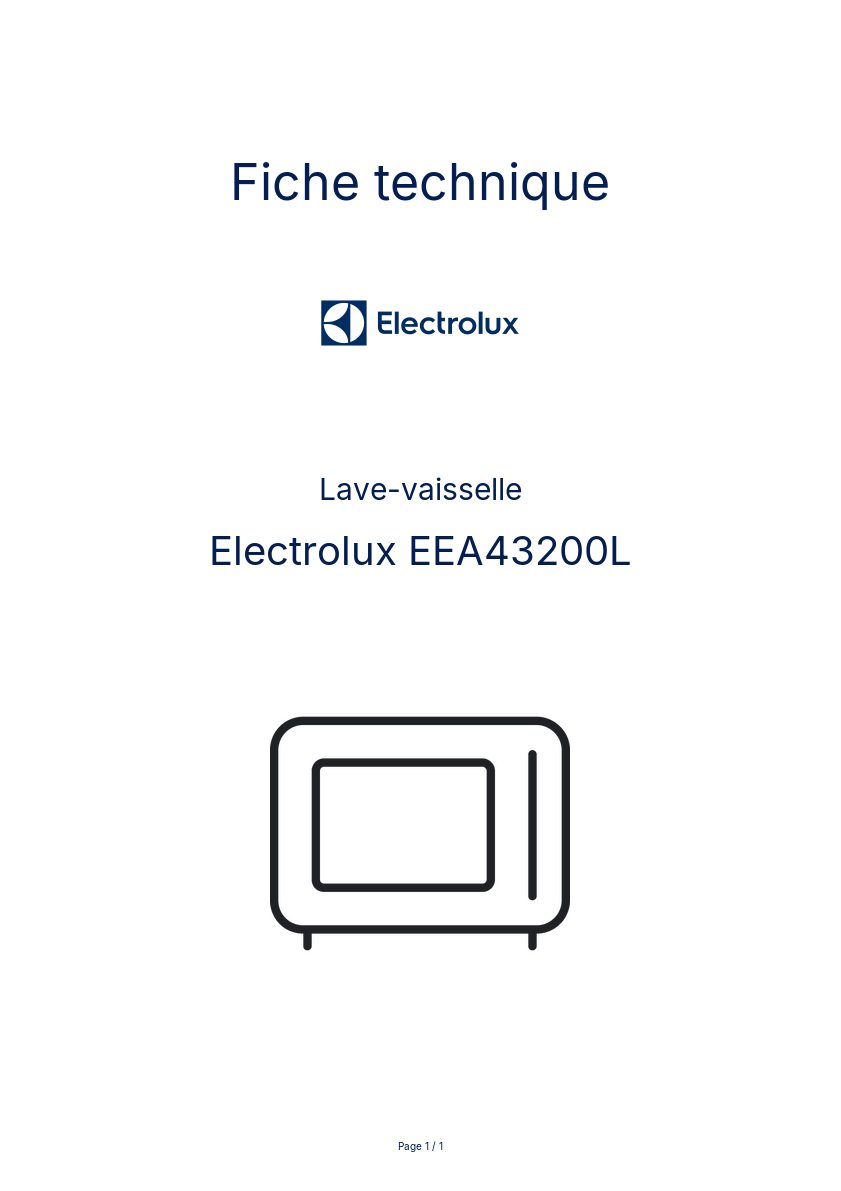 Image de la première page du manuel de l'appareil EEA43200L