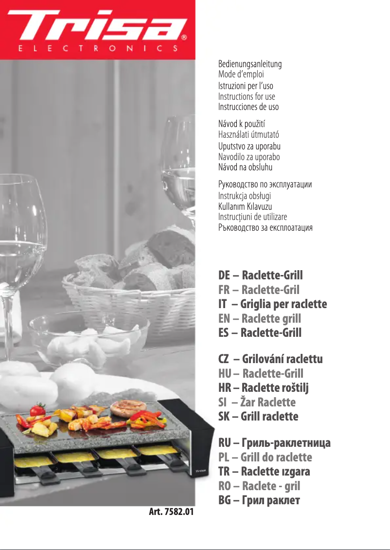 Página 1 del manual Manual de usuario Trisa Raclettino 8