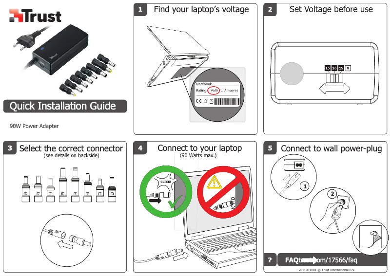 Image de la première page du manuel de l'appareil 90W Notebook Power Adapter