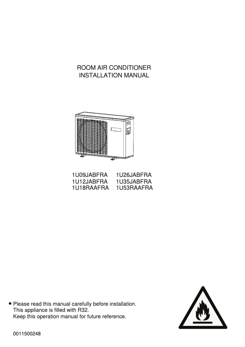Page 1 de la notice Guide d'installation Haier AS26DCBHRA