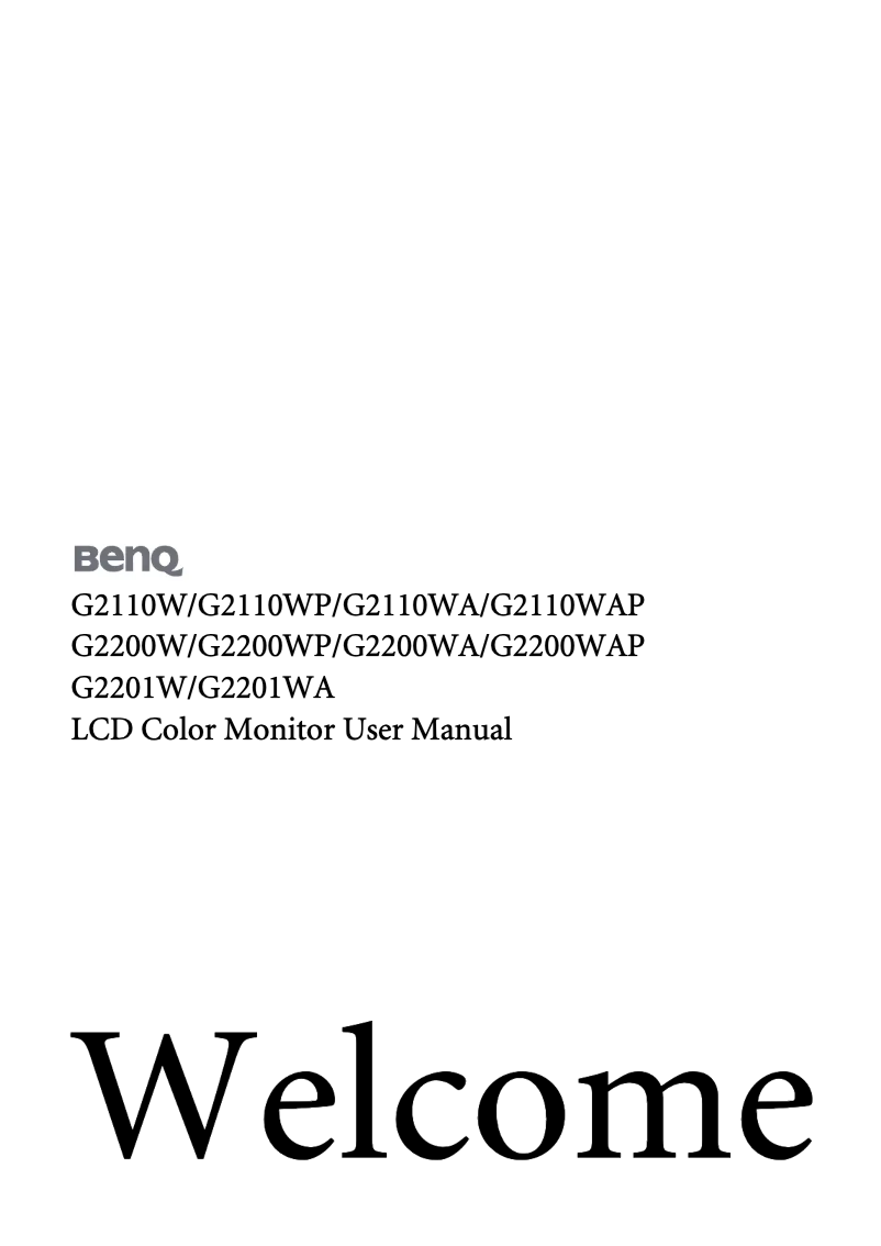 Page 1 de la notice Manuel utilisateur BenQ G2200W