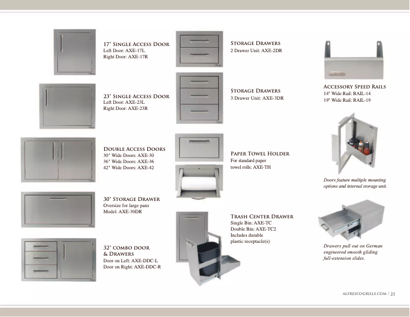 Page 1 de la notice Fiche technique Alfresco AXE-3DR