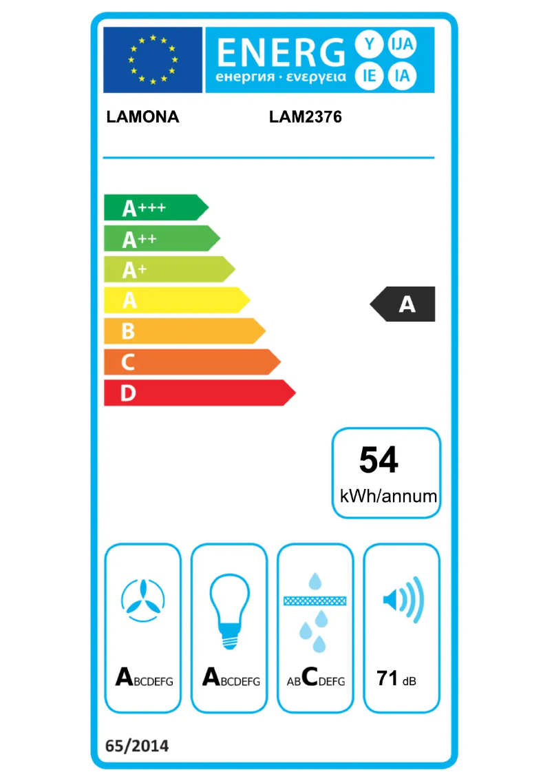 Page n°1 - Label énergétique Lamona LAM2376