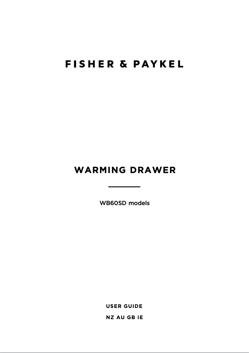 Page 1 de la notice Manuel utilisateur Fisher & Paykel WB60SDEX1
