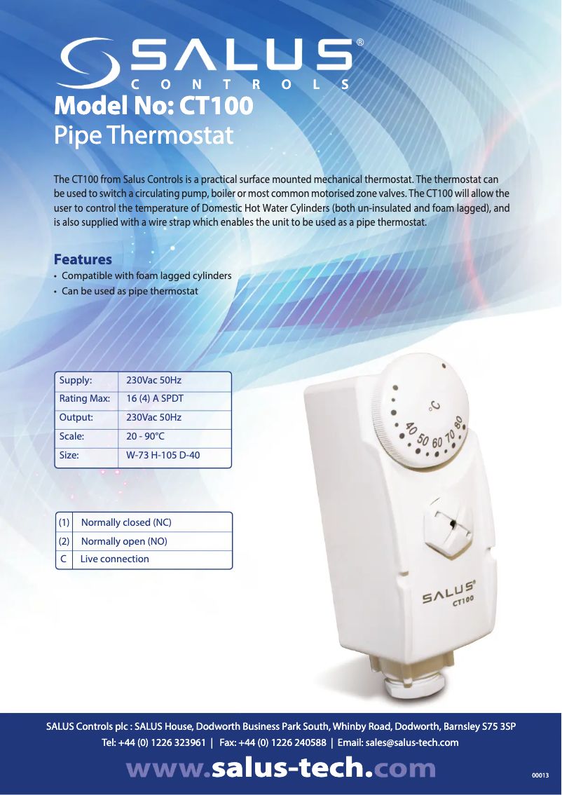 Imagen de la primera página del manual del dispositivo CT100