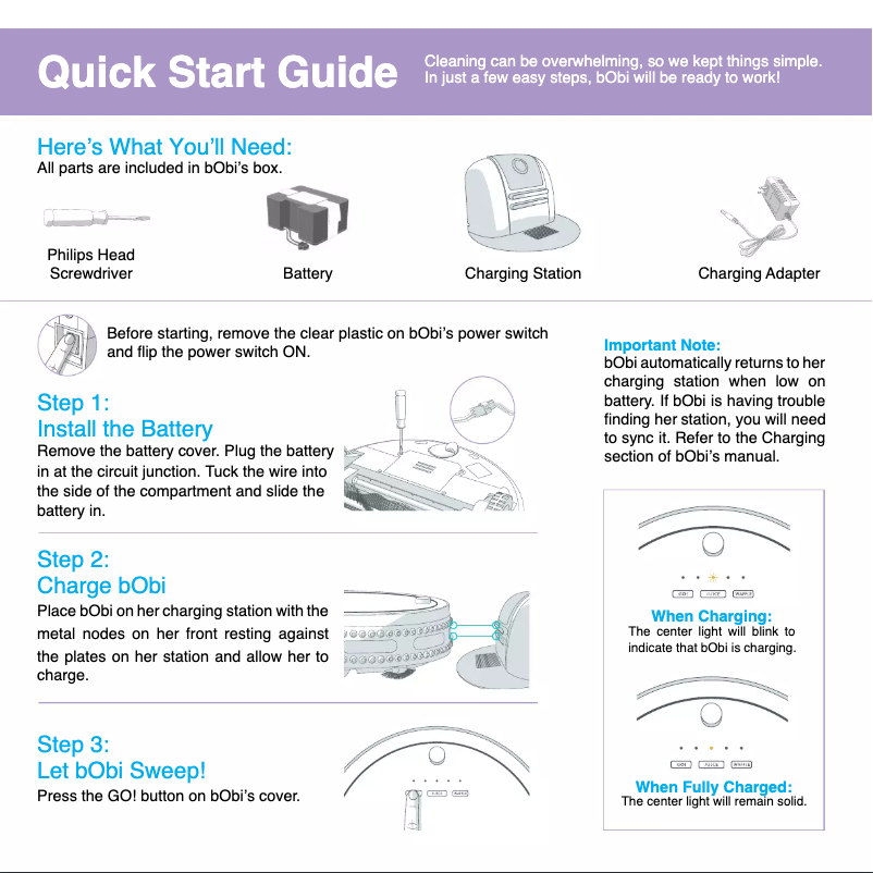 Page n°1 - Fiche technique Bobsweep bObi Pet