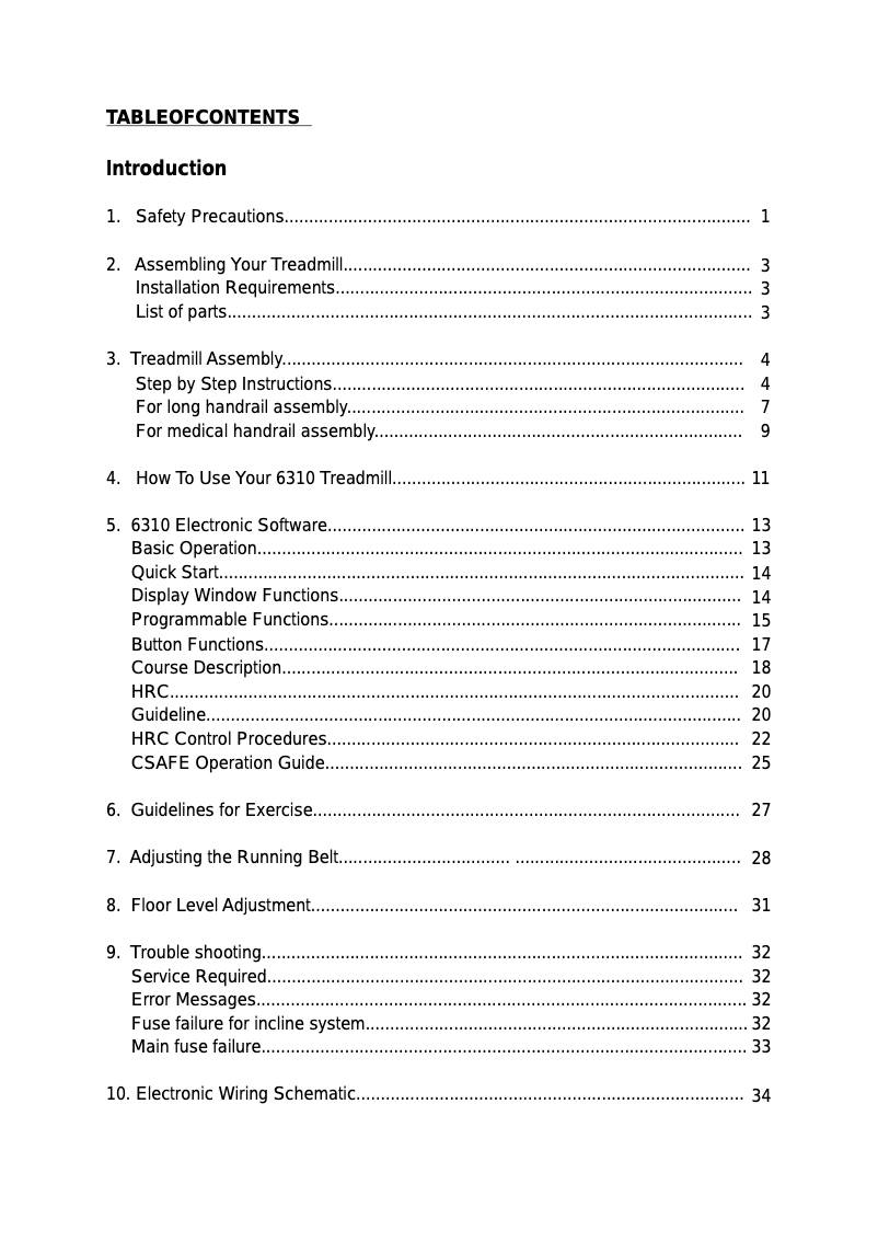 Page 1 de la notice Manuel utilisateur SportsArt 6310