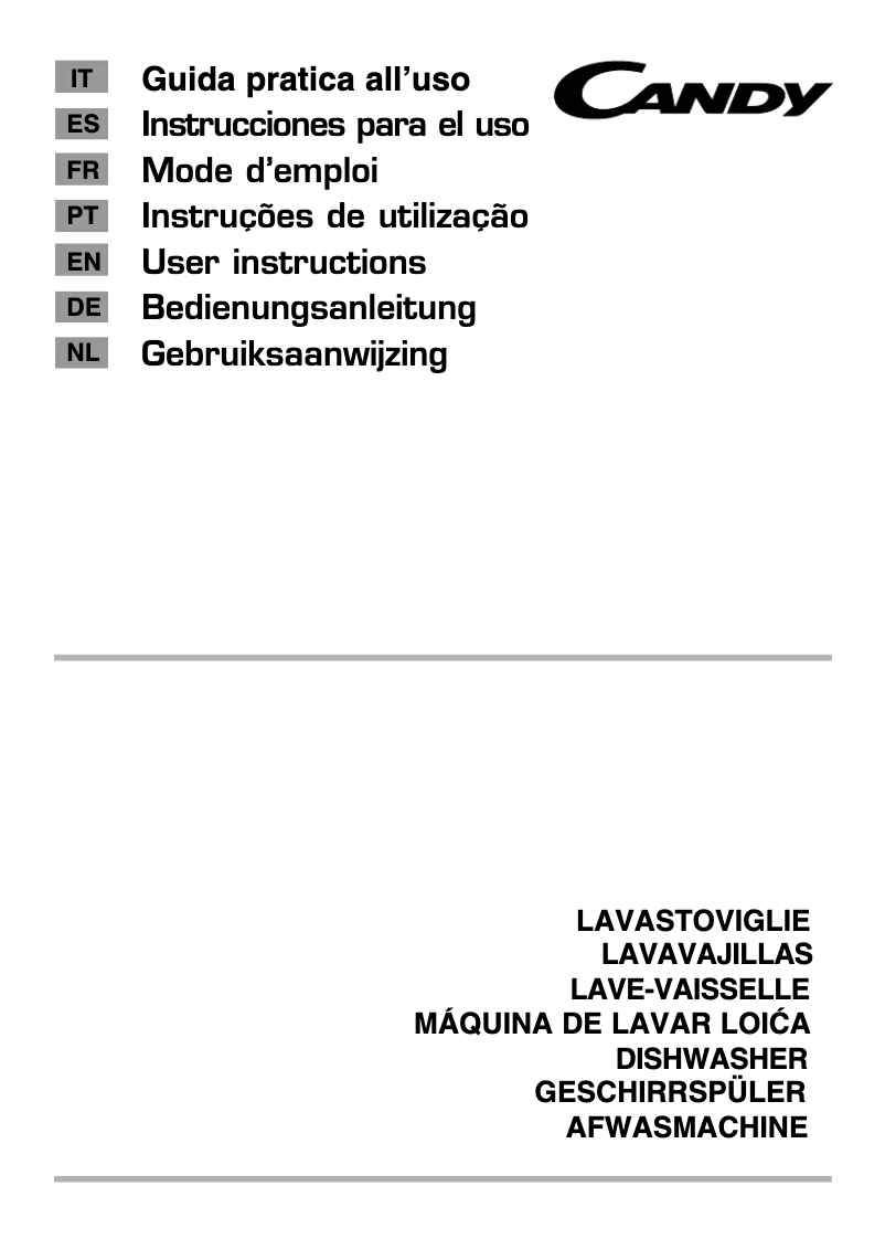Page n°1 - Manuel utilisateur Candy CDI 2LS36