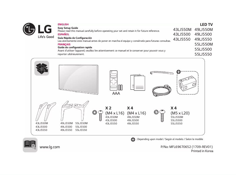 Página 1 del manual Manual de usuario LG 43LJ5500