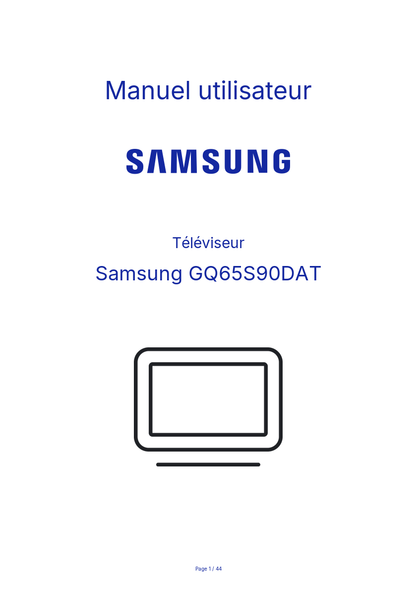 Image de la première page du manuel de l'appareil GQ65S90DAT