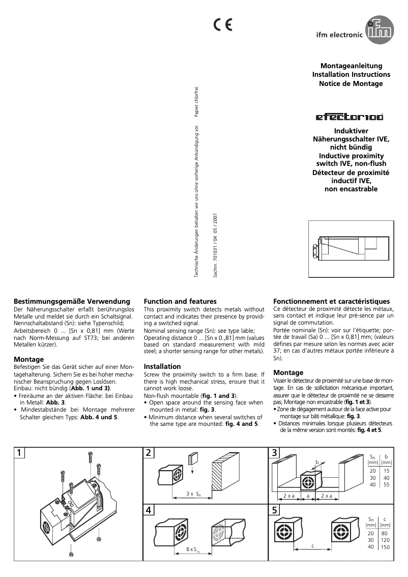 Page n°1 - Manuel utilisateur IFM IV0002