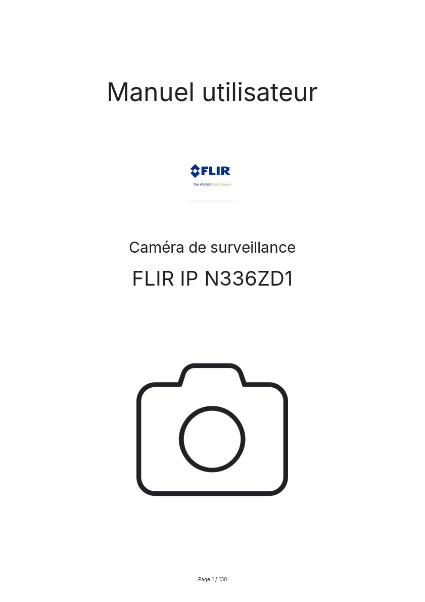 Page 1 de la notice Manuel utilisateur FLIR IP N336ZD1