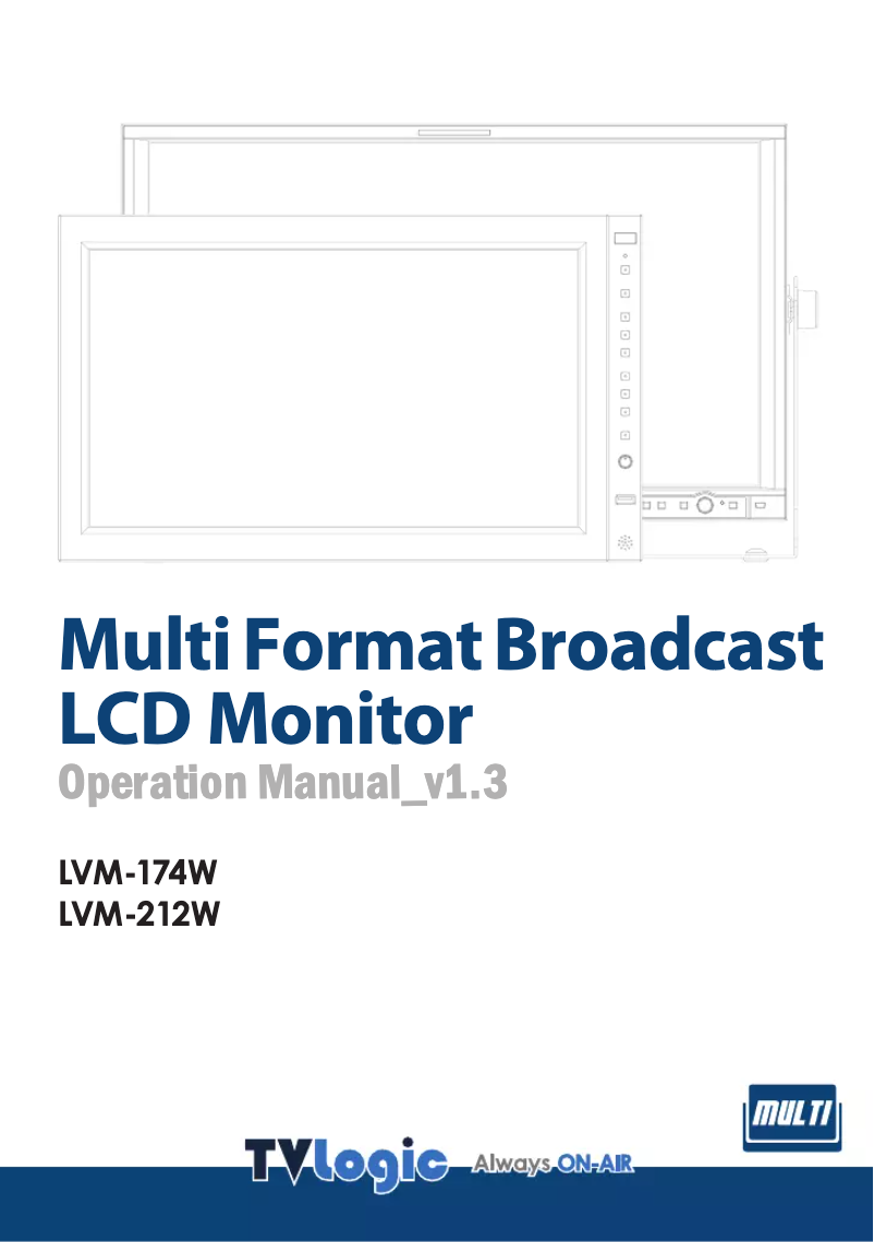 Page n°1 - Manuel utilisateur TVLogic LVM-212W