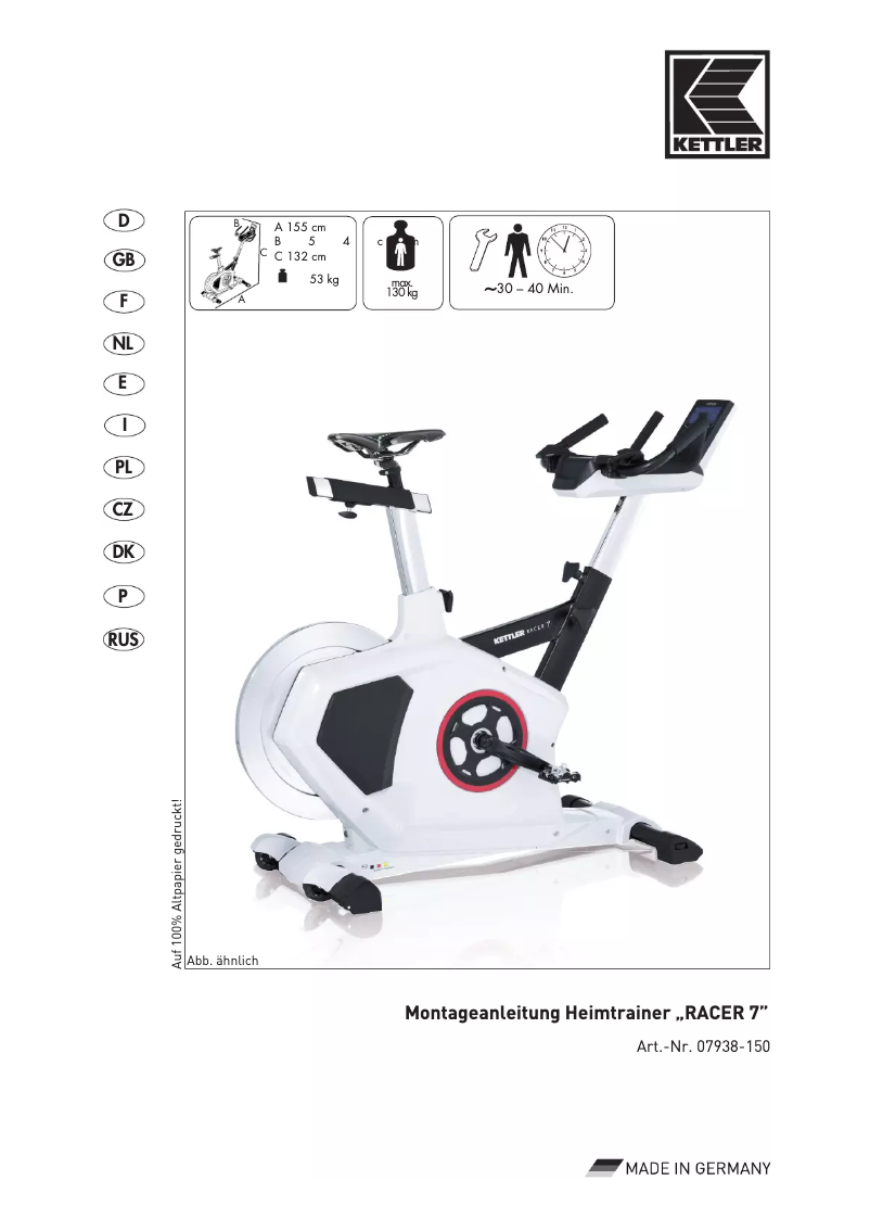 Image de la première page du manuel de l'appareil Racer 7