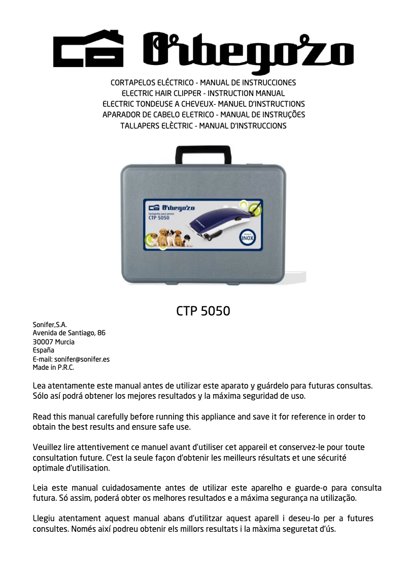 Image de la première page du manuel de l'appareil CTP 5050