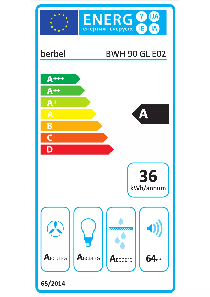 Page n°1 - Label énergétique Berbel BWH 90 GL
